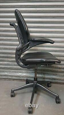 Humanscale Freedom Black Leather Ergonomic Office Chair Adjustable with Armrests