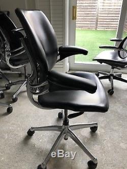 Humanscale Freedom Black Leather Executive Office Task Chair Good Condition