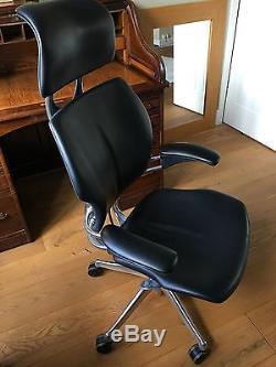 Humanscale Freedom Ergonomic Office Chair Black Leather With Headrest Rrp £999