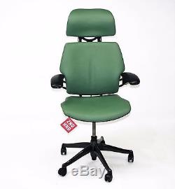 Humanscale Freedom Hi Back Chair New Green Leather