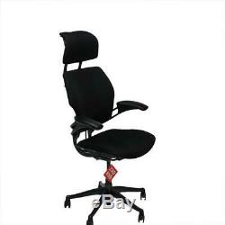 Humanscale Freedom Hi Back Chair with Black Leather and Headrest