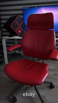 Humanscale Freedom Real Leather Ergonomic Swievel Office Chair Gaming Red