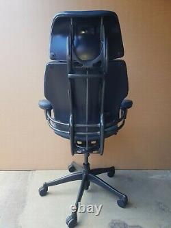 Humanscale Freedom Task Chair With Headrest Graphite Leather Hide Office