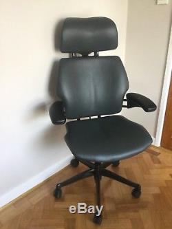 Humanscale Freedom With Headrest Charcoal Leather Just Upholstered