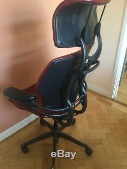 Humanscale Freedom With Headrest Red Leather Just Upholstered