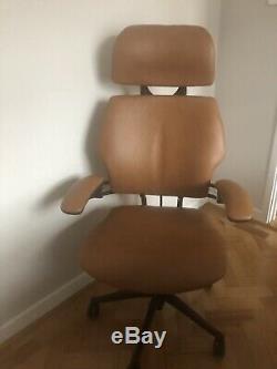 Humanscale Freedom With Headrest Tan Leather Just Upholstered