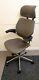 Humanscale Polished Freedom Chair, Grey Leather Edge Stitching