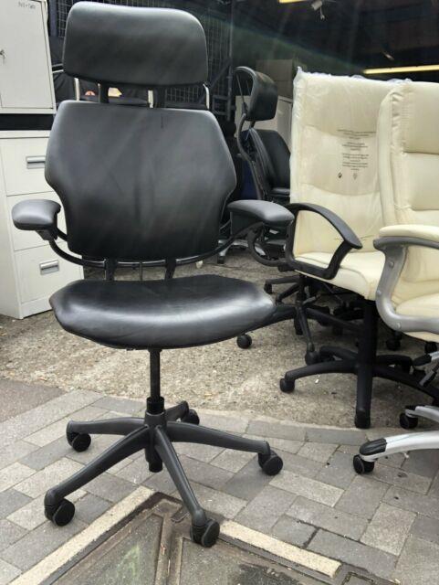 Humanscale Freedom Office Chair With Headrest In Black Leather Vgc 3xavailable