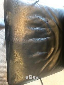 ICF Eames EA217 pad chair Black analine Italian Premium leather Genuine