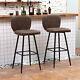 Industrial 2pcs Bar Stool Kitchen Breakfast Office Counter Faux Leather Pub Home