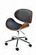 Industrial Desk Chair Vintage Swivel Wood Pu Leather Home Office Retro Furniture
