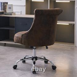 Industrial Distressed Leather Office Chair Tufted Back Swivel Computer Chair