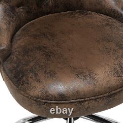 Industrial Distressed Leather Office Chair Tufted Back Swivel Computer Chair