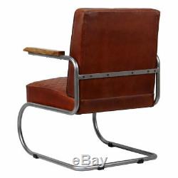 Industrial Leather Armchair Lounge Accent Office Chair Vintage Retro Furniture