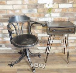 Industrial Style Directors Chair Captains Chair On Wheels Home Office Bar