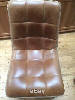 Industrial leather dining office chair with trim (4 in total)