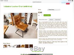 Industrial leather dining office chair with trim (4 in total)