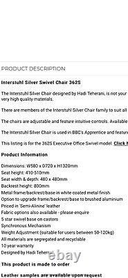 Interstuhl 362s Silver Swivel Office Chair Lord Sugar Apprentice Leather Desk