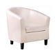 Ivory Bonded Leather Tub Chair Armchair For Dining Living Room Office Reception