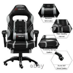 JL Comfurni Executive Gaming Racing Home Office PU Recliner Computer Desk Chair