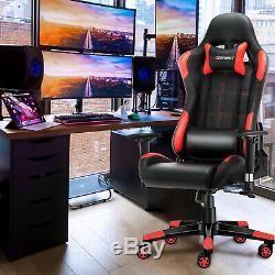 JL Comfurni Executive Leather Computer Office Chair Gaming Desk Swivel Recliner