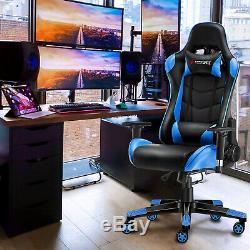 JL Comfurni Gaming Chair Adjustable Swivel Home Office Chair Recliner Leather