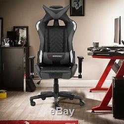 JL Comfurni Luxury Gaming Office Chair Leather Swivel Home Computer Desk Chair