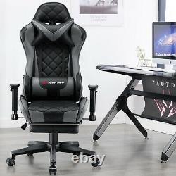 JL Comfurni Luxury Racing Gaming Chair Swivel Leather Recliner Home Office Chair