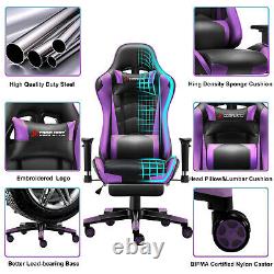 JL Comfurni Racing Gaming Chair Home Office Computer Desk Chair Swivel Leather