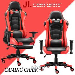JL Comfurni Racing Gaming Computer Office Chair Swivel Recliner Home Chair