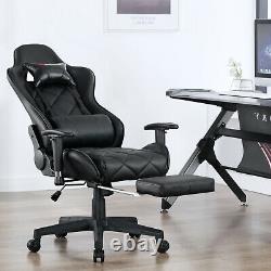 JL Comfurni Racing Home Office Chair Gaming Adjustable Recliner Leather Computer