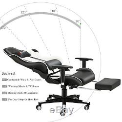 JL Footrest Gaming Chair Office Executive Recliner Racing Adjustable Fx Leather