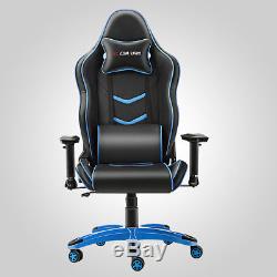 JL New Gaming Chair Adjustable Fx Leather Racing Office Executive Recliner UK