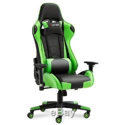 JL New Gaming Chair Adjustable Fx Leather Racing Office Executive Recliner UK
