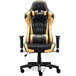Jl Comfurni Gaming Chair Leather Recliner Home Office Chair Computer Desk Swivel