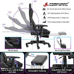 Jl Comfurni Gaming Chair Reclining With Footrest Home Computer Desk Office Chair