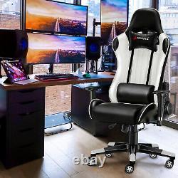 Jl Comfurni Racing Gaming Chair Leather Office Chair Adjustable Home Computer