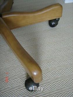 John Lewis Benedict leather office chair Grey / green collect Herts