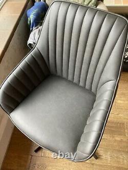 John Lewis Brooks Office Swivel Chair, Faux Charcoal Grey Leather