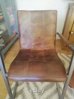 John Lewis Classico leather office dining chair on steel frame rrp £379