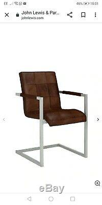 John Lewis Classico leather office dining chair on steel frame rrp £379