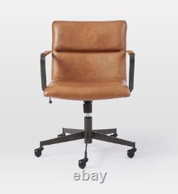 John Lewis Cooper Mid Century Swivel Leather Office Chair, Saddle RRP £699