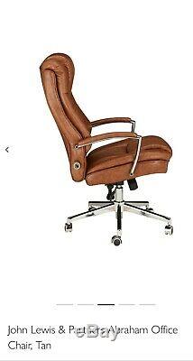 John Lewis & Partners Abraham Office Chair, Tan Leather (RRP £300)