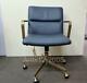 John Lewis West Elm Cooper Mid-century Leather Office Chair, Blue Rrp£699 (3619)