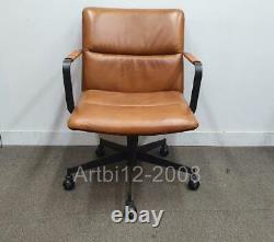 John Lewis west elm Cooper Mid-Century Leather Office Chair, Tan RRP£699 (3403)