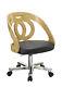 Jual Furnishings Pc606 Retro Vintage Style Curve Office Desk Chair Oak & Leather