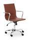 Julian Bowen Gio Office Desk Computer Chair Brown Leather Chrome Adjustable