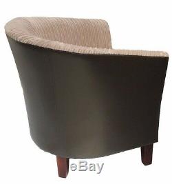 Jumbo Cord Fabric Leather Tub Chair Sofa Armchair for Dining Room Living Office