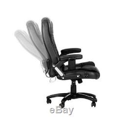 Kidzmotion black leather high back reclining office chair with massage and heat