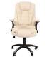 Kidzmotion Cream Leather High Back Reclining Office Chair With Massage And Heat